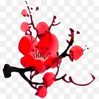 效果红色花朵设计梅花