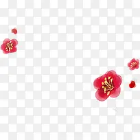 红色花瓣梅花中国风企业文化素材