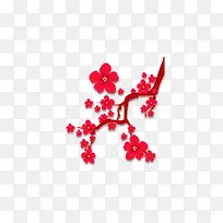 梅花红色喜庆新年2017梅