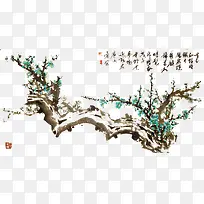 中国风梅花插画海报