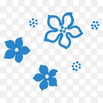 蓝色花卉背景图案