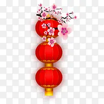 梅花红灯笼春节素材