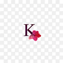玫瑰主题字母K图片