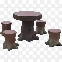 木头桌子园林装饰