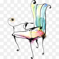 创意合成水彩复古椅子