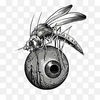 灰色独眼蚊子插画