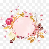 粉红浪漫春天花边框