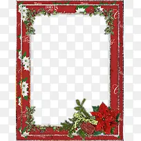 红色圣诞节日装饰边框背景