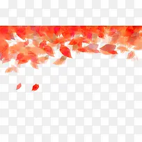 红色清新树叶边框纹理