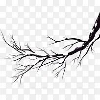 黑色卡通树枝装饰图案