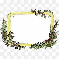 圣诞树枝装饰框