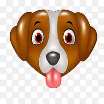 卡通吐舌头的小狗动物设计
