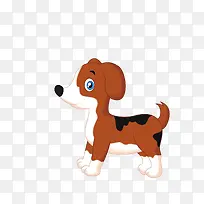 棕色的卡通小狗狗