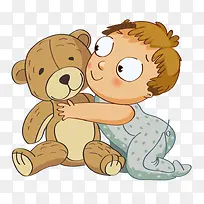 玩具熊和婴儿