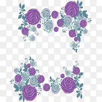 浪漫紫色玫瑰花边框