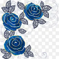 蓝色玫瑰花花卉