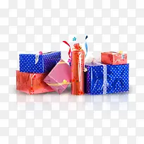 彩色生日礼物盒子彩带