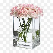 玻璃花瓶粉色花