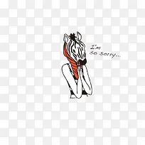 趣味时尚线描动物