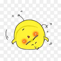晕倒的卡通小鸡