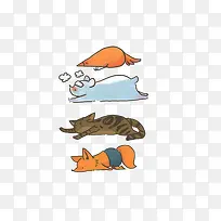 卡通手绘动物瘫