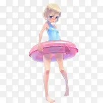 清新游泳少女动漫