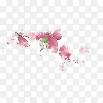 水彩粉色花瓣花朵