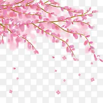 粉色唯美装饰桃花设计图