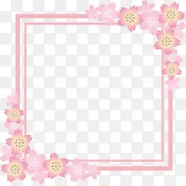 粉色清新春季花朵框架