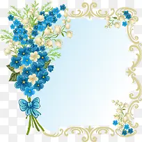 蓝色花朵框架