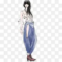 女式服装设计手绘稿