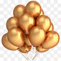 高清金色漂浮热气球