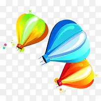 彩色的渐变的热气球