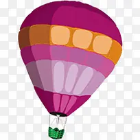 扁平手绘矢量空中的热气球