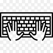 手和键盘图标