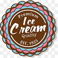 褐色甜品冰淇淋标签