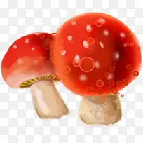 手绘可爱红色小蘑菇