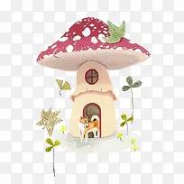 卡通蘑菇树屋装饰