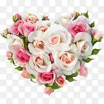 粉白色花朵爱心装饰