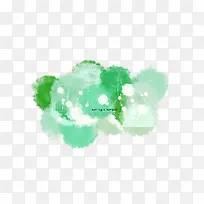 手绘清新绿色墨迹造型