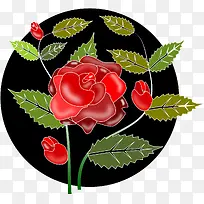 手绘玫瑰花