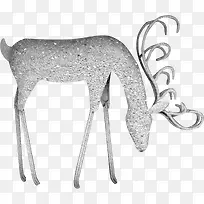 银色创意小鹿