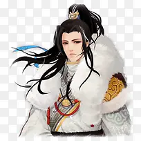 冷酷银色铠甲美男子立绘