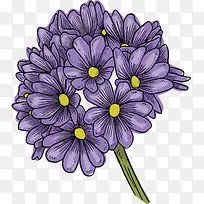 蓝紫色手绘风春花