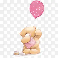 粉色气球小熊