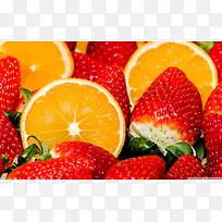 高清水果草莓橙子海报