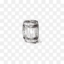 矢量素描酒桶