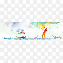 啤酒狂欢节日几何背景banner