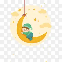 卡通月亮睡眠