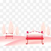 粉色长椅
